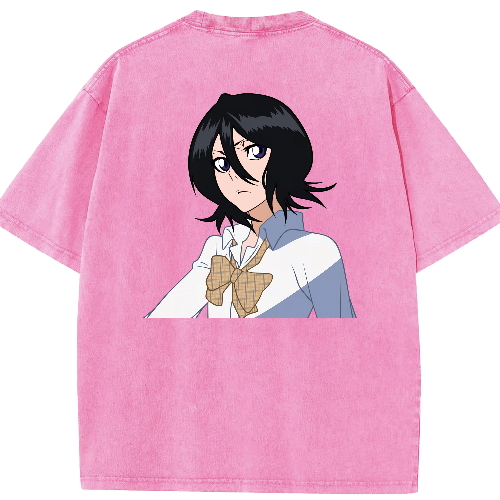 （画像用） ブリーチ 朽木ルキア BLEACH Kuchiki Rukia 綿100% ヴィンテージ風 半袖Tシャツ（背面プリント）
